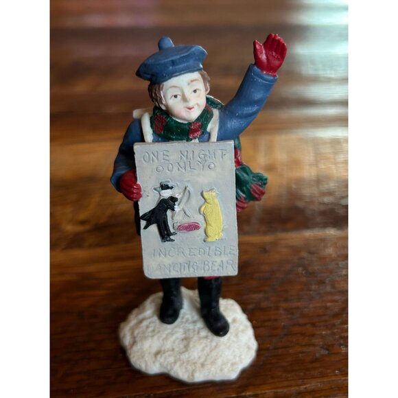 Vintage Hand-Painted Mervyns Christmas Village Accessory Figurine One Night Only - Picture 1 of 9
